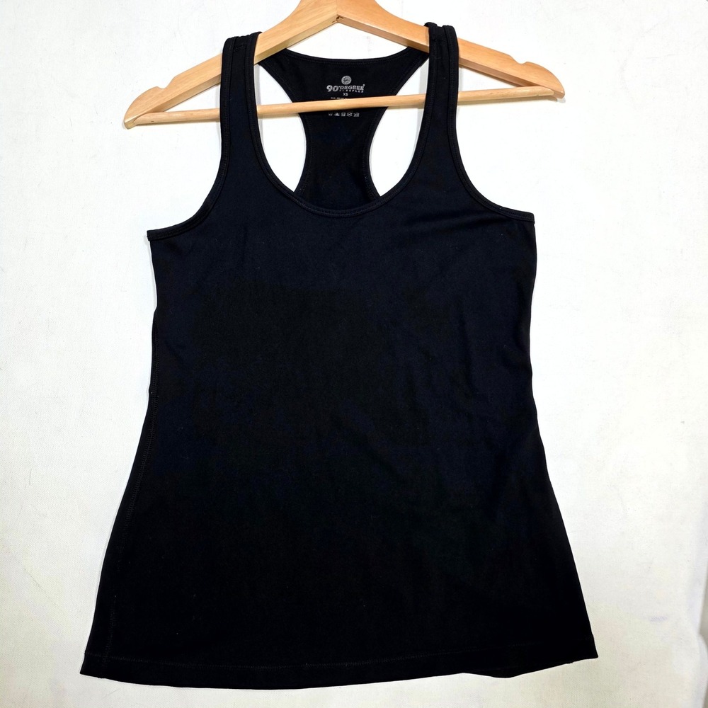 90 Degree by Reflex Tank Top Womens XS Black Racerback Activewear Yoga Gym 7749
